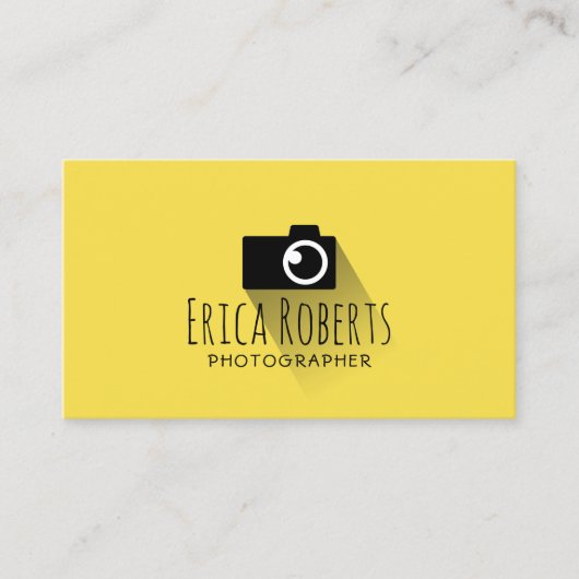 Fotograf Kamera Minimal Gelbe Fotografie Visitenkarte (Vorderseite)