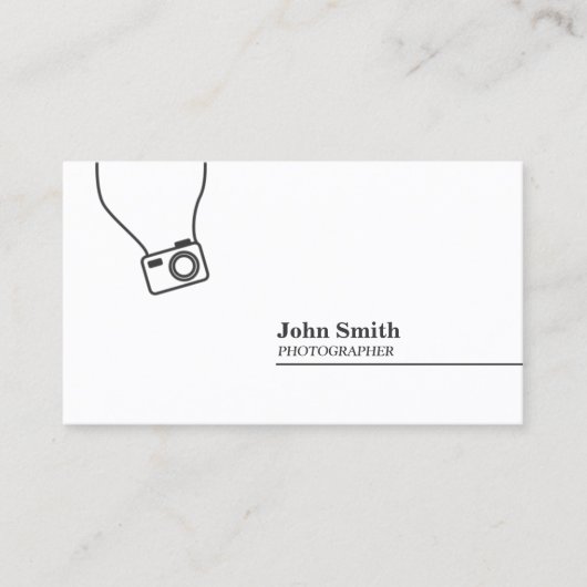Fotograf Kamera Minimalistisch Fotografie Visitenkarte (Vorderseite)