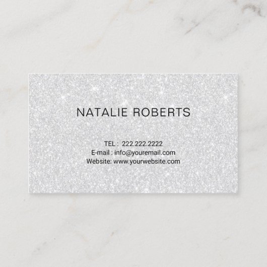 Fotograf-Kamera Silver Glitzer Fotografie Visitenkarte (Rückseite)