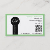 Fotograf Kamera und QR-Code mintgrün Visitenkarte (Rückseite)