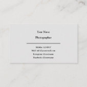 Fotograf-Kamera Vintag Visitenkarte (Rückseite)