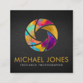 Fotograf - Kamerafahrt - Aquarell Quadratische Visitenkarte (Vorderseite)