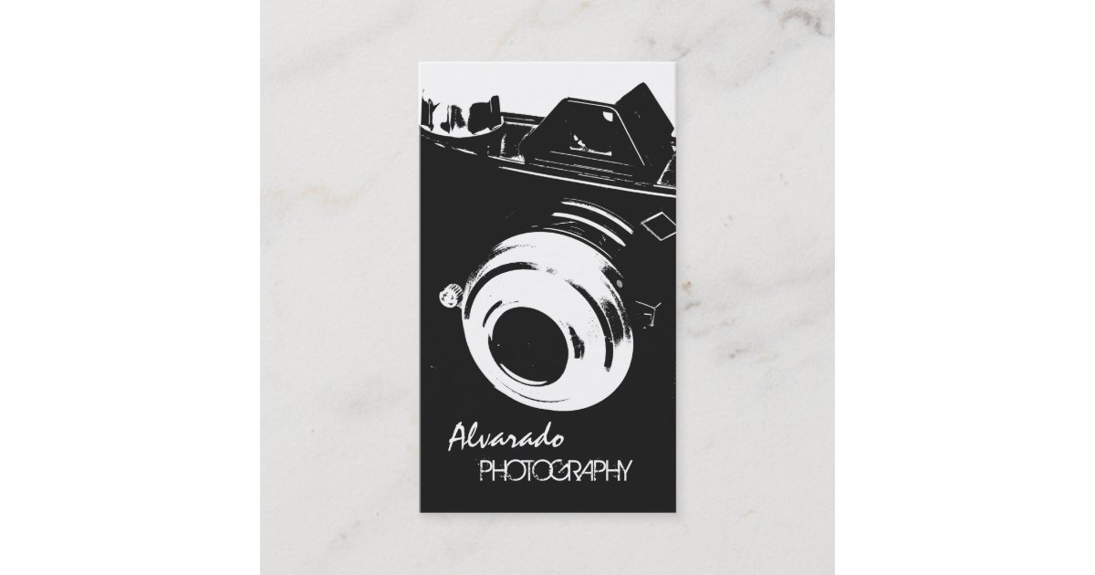 Fotograf Kreative Retro Schwarz Weisse Kamera Visitenkarte Zazzle De