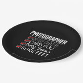 Fotograf Life - Funny Fotografy Checklist Pappteller (Schrägansicht)