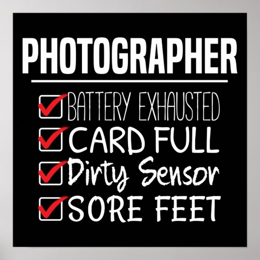 Fotograf Life - Funny Fotografy Checklist Poster (Vorne)