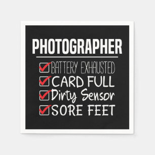 Fotograf Life - Funny Fotografy Checklist Serviette