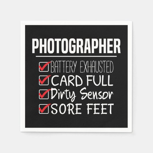 Fotograf Life - Funny Fotografy Checklist Serviette (Vorderseite)