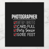 Fotograf Life - Funny Fotografy Checklist Weinetikett (Einzelnes Label)