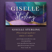 Fotograf Lila Gold Moderne Wasserfarbe Visitenkarte