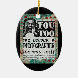 Fotograf - Lustige Vintage Retro Keramik Ornament
