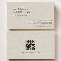 Fotograf Luxus Neutraler Leinen QR-Code
