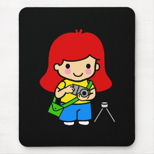 Fotograf-Mädchen 1 Mousepad (Vorne)