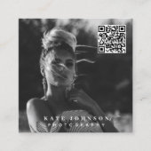 Fotograf Minimal Foto QR Code Social Media Quadratische Visitenkarte (Vorderseite)