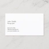 Fotograf Minimalistisch 18 % Gray Card Fotografy Visitenkarte (Rückseite)