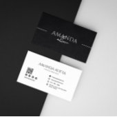 Fotograf Minimalistischer Schwarz-weißer Qr-Code Visitenkarte