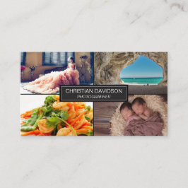 Fotograf, mit Fotos, schwarz, elegant Visitenkarte