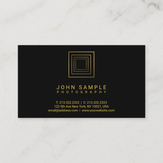 Fotograf Moderne Gold Look Fotografie Luxe Visitenkarte (Vorderseite)