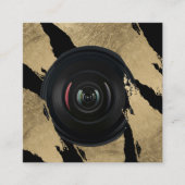 Fotograf Moderne Gold Pinselstriche Fotografie Quadratische Visitenkarte (Vorderseite)
