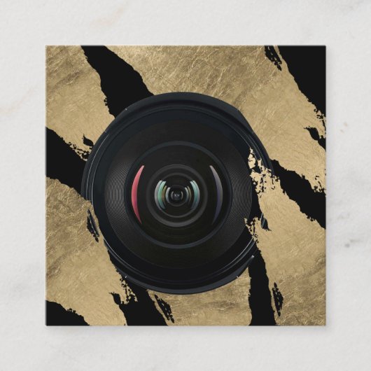Fotograf Moderne Gold Pinselstriche Fotografie Quadratische Visitenkarte (Vorderseite)