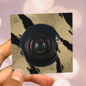 Fotograf Moderne Gold Pinselstriche Fotografie Quadratische Visitenkarte
