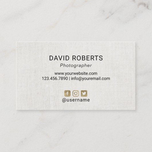 Fotograf Moderne Gold Stroke Fotografie Visitenkarte (Rückseite)