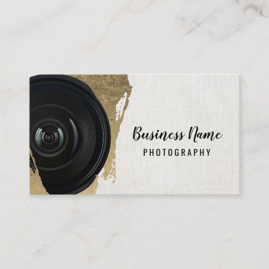 Fotograf Moderne Gold Stroke Fotografie Visitenkarte (Vorderseite)