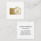 Fotograf-moderne Goldkamera-Logo-Fotografie Quadratische Visitenkarte (Vorne/Hinten)