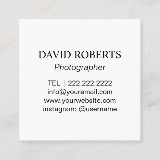 Fotograf-moderne Goldkamera-Logo-Fotografie Quadratische Visitenkarte (Rückseite)