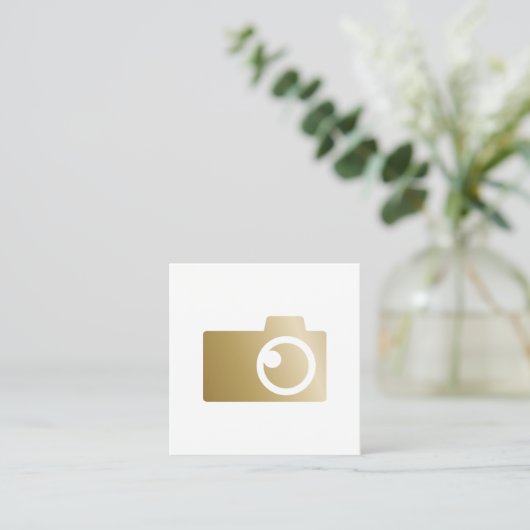 Fotograf-moderne Goldkamera-Logo-Fotografie Quadratische Visitenkarte (Stehend Vorderseite)
