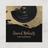 Fotograf Moderne Goldreschbahn Fotografie Quadratische Visitenkarte (Vorderseite)