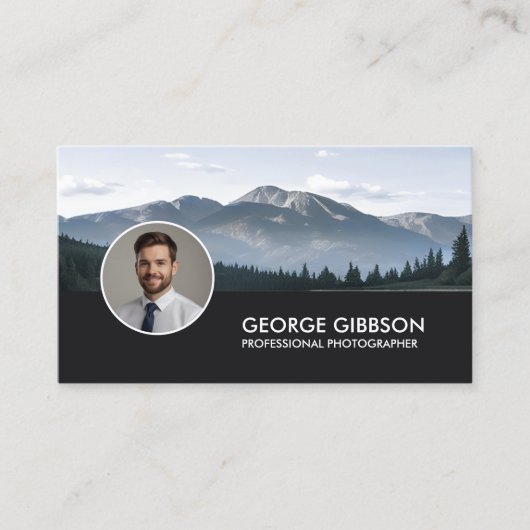 Fotograf Moderne Minimal QR Code Sleek Black Visitenkarte (Vorderseite)