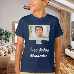 Fotograf name Geburtstagsjunge blau T-Shirt