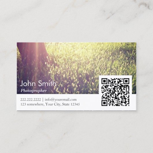 Fotograf Natur Fotografie QR Code Visitenkarte (Vorderseite)