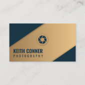 Fotograf Navy & Gold Visitenkarte (Vorderseite)