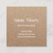 Fotograf Niedliche Kamera Fotografie Rustic Kraft Quadratische Visitenkarte (Rückseite)