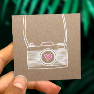 Fotograf-niedliche Kamera-Fotografie rustikales Quadratische Visitenkarte