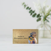 Fotograf oder Kamera Store humorvoll GoldBG Visitenkarte (Stehend Vorderseite)