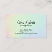 Fotograf Pastel Camera Fotografie Visitenkarte (Rückseite)