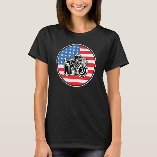 Fotograf Patriotic US Flag 4. T-Shirt (Vorderseite)