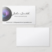 Fotograf Pearl White Business Card Visitenkarte (Vorne/Hinten)