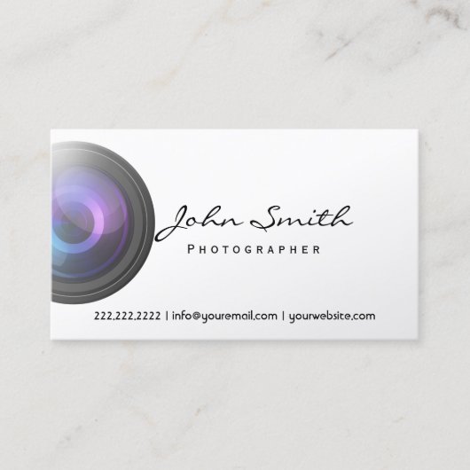 Fotograf Pearl White Business Card Visitenkarte (Vorderseite)