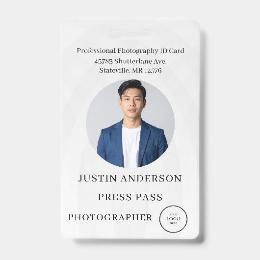 Fotograf Presse Journalist Ausweis Custom Abzeiche (Vorderseite)