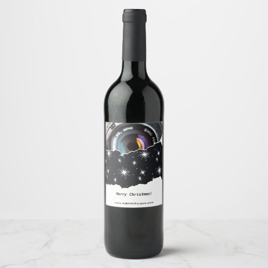 Fotograf Promoter Frohe Weihnachtsweinstube Weinetikett (Vorderseite)