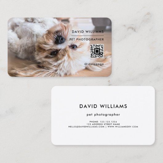 Fotograf QR-Code Beruflich weiß Visitenkarte (Vorne/Hinten)