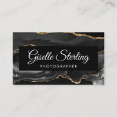Fotograf QR Code Black Gold Agate Luxe Luxe Visitenkarte (Vorderseite)