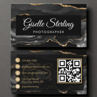 Fotograf QR Code Black Gold Agate Luxe Luxe