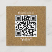 Fotograf QR Code Custom Foto Black kraft chic Quadratische Visitenkarte (Rückseite)