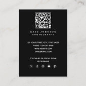 Fotograf QR Code Social Media Fotografie Visitenkarte (Rückseite)