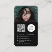Fotograf QR Code Trendy Foto Visitenkarte (Rückseite)