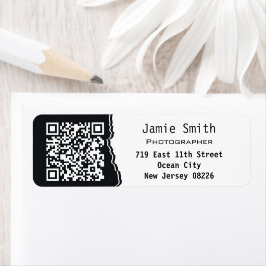 Fotograf QR Code Weiß & Schwarz Rücksendeadresse (Insitu)